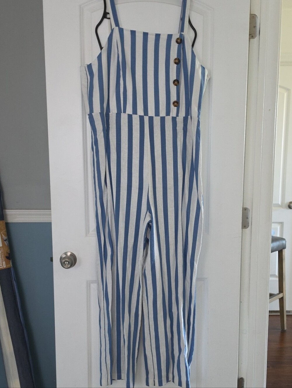 C&C California Blue and White Striped Sleeveless Top